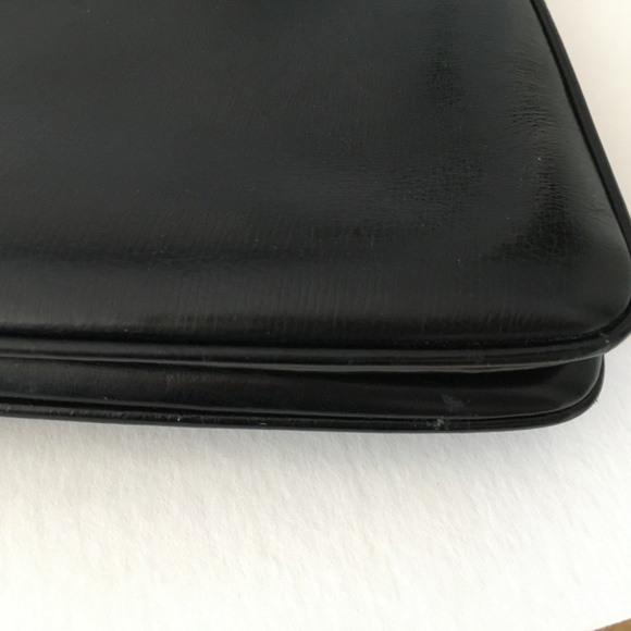 Gucci Black Leather Handbag 2 Way Straps 1980's Vintage - Picture 15 of 15